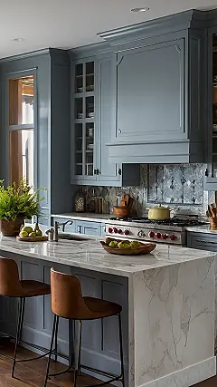 Blue Kitchen Bliss: Home Cooking Haven