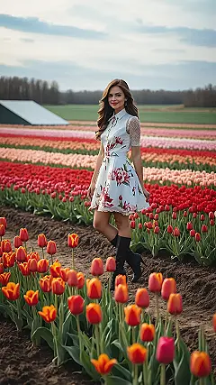 Attire Among Tulips