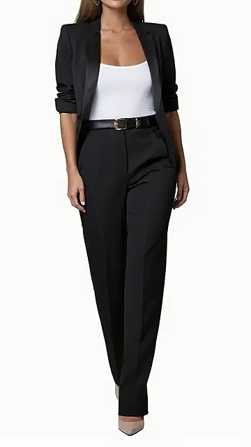 Here’s a title and two paragraphs based on the image and keyword “women in suits,” aimed at a grade 9 audience: