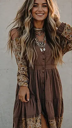 Button-Up Boho Chic: