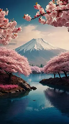 Mount Fuji’s Pink Hues