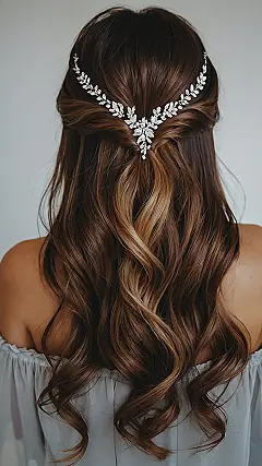 Glamorous Half Up Half Down Wedding Hair Designs to Try