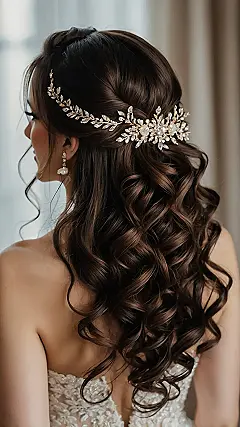Chic Half-Up Wedding Hair