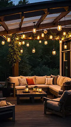 Lit Up Backyard Oasis