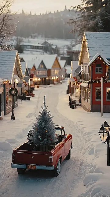 Here’s a title and two paragraphs based on the image and keyword “Christmas town aesthetic”: