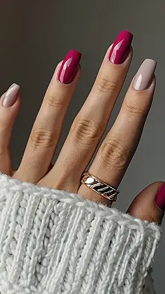 Fall Pink Nail:  A Touch of Autumn Glamour