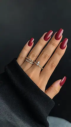 Fall Nail Trends: Burgundy & Bling