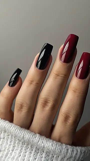 Gel Nails:  Red and Black,  It’s a Classic!