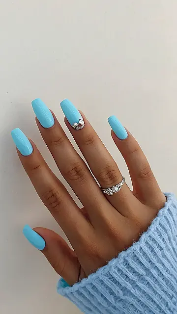 Blue Bloom Nails