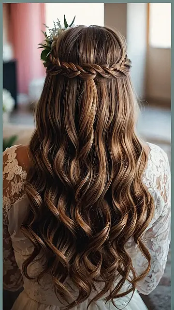 Sweet Half Up Half Down Wedding Hair Inspirations for Romantic Themes