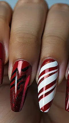 Pink & Purple Holiday Nails