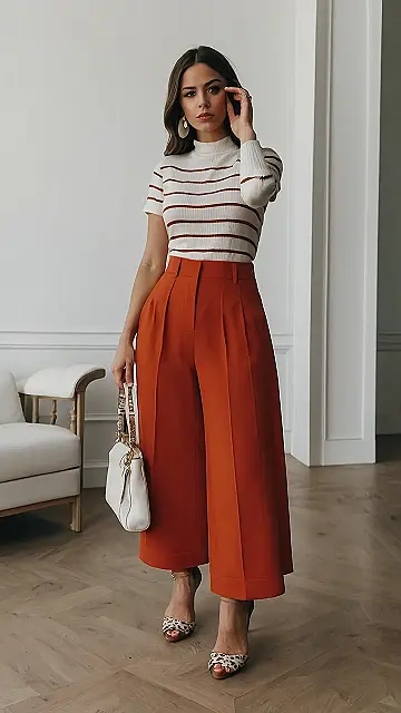 Stripes, Wide Legs, and Leopard Print –  A Chic Look for Every Occasion