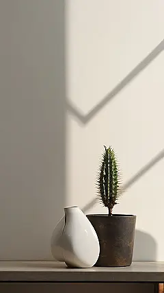 Minimalist Vibes: This Cactus is Feeling the Sunshine