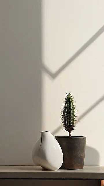 Minimalist Vibes: This Cactus is Feeling the Sunshine