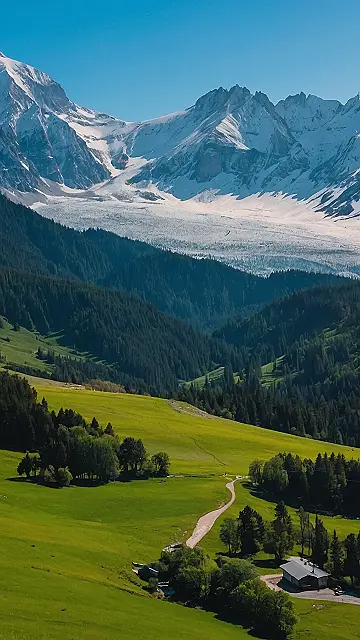 A Mountain’s View: Where Green Meets White: