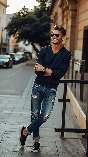 Here’s a catchy title and two paragraphs for a grade 9 audience, based on the image and keyword “men’s smart casual outfits”: