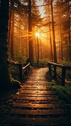 Golden Path Through Nature’s Woods