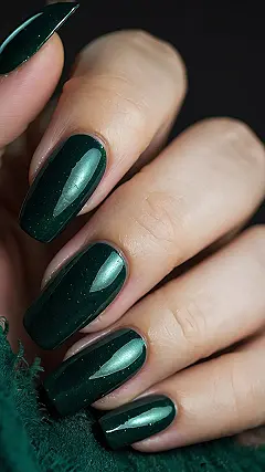 Gold & Green Nails