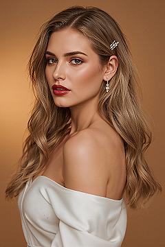 Hollywood Glam Waves: The Epitome of Long Hair Wedding Elegance