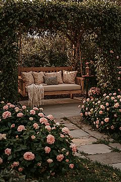 Dream Backyard Oasis: Cozy Outdoor Swing Arbor for Garden Retreats