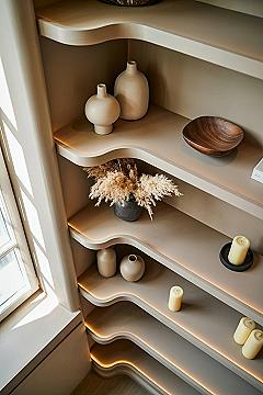 Cozy Corner Design Ideas: Modern Floating Shelves for Small Homes