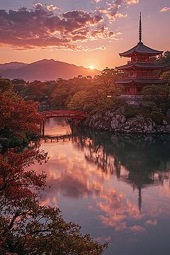 Vibrant Japanese Sunset: Best Aesthetic 4K Desktop Wallpaper