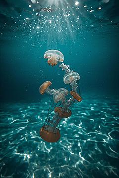 Mesmerizing Jellyfish Ocean Wallpaper: Dive into Blue Depths