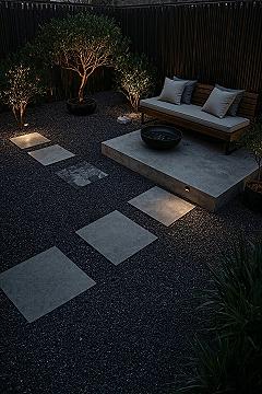 Modern Zen Backyard: Serene Gravel & Stone Garden Design Inspiration