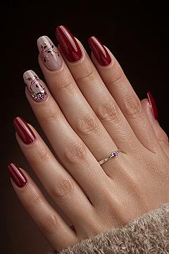 Elegant Burgundy Almond Nails: Deep Red Manicure Inspiration