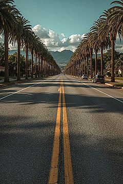 Palm Tree Avenue iPhone Wallpaper: Vibrant Cityscape Meets Tropical Vibes