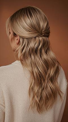 Elegant Bridal Half-Up Ponytail: Timeless Wedding Hair