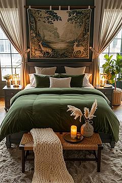 Serene Sage Green & Wood Master Bedroom Retreat