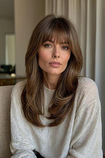 Soft, sun-kissed hair framing the face