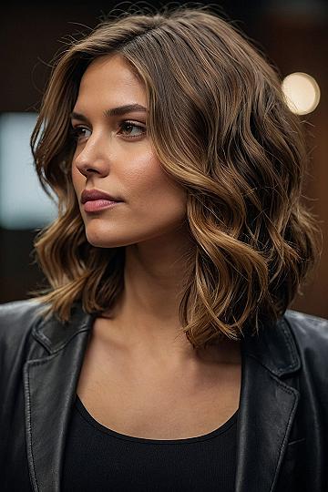 Soft waves meet smooth leather
