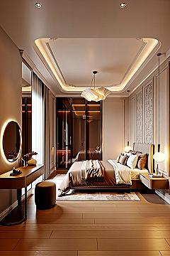 Modern Master Bedroom Retreat: Luxury Guest Room Design