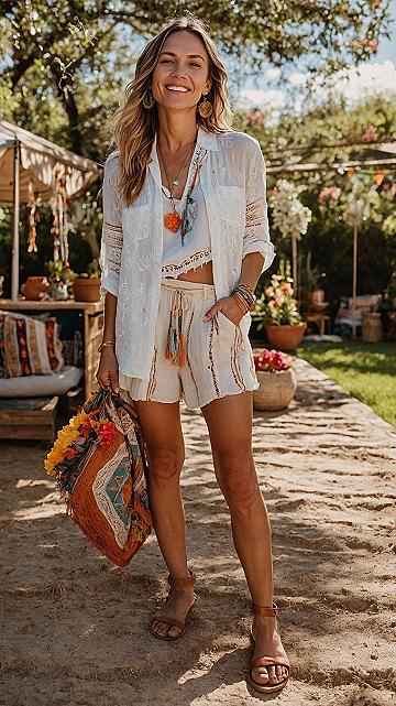 Loose linen and embroidered details