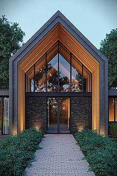 Mid-Century Modern House Exterior: Rustic Charm Meets Chic Design
