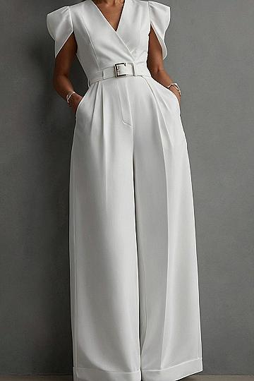 Styling A White Formal Belted Jumpsuit For Events