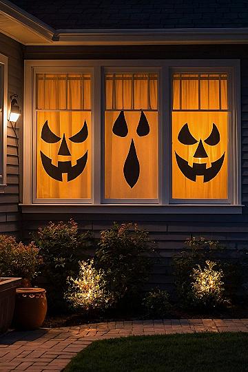 Making Lit Window Jack O Lantern Silhouettes for Halloween