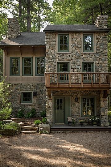 Natural Stone Facades and Earthy Exterior Palettes