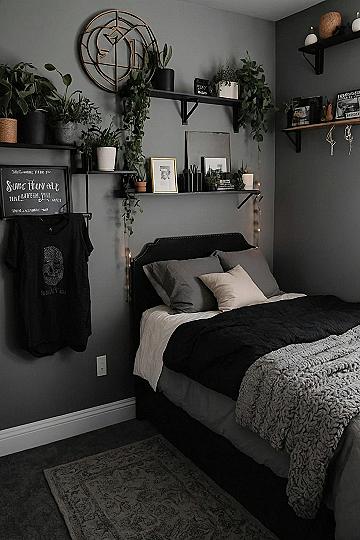 Creating a Moody Dark Theme Bedroom With Gray Walls