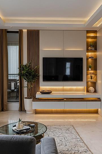 Floating TV Units with Integrated LED Backlighting