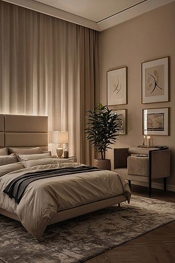 Creating a Warm Monochromatic Minimalist Bedroom Palette