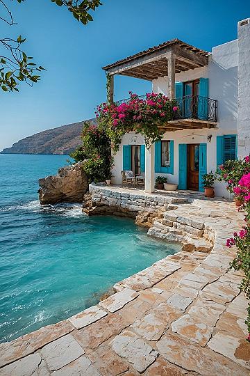 Designing a Seaside Villa with Mediterranean Blue Accents