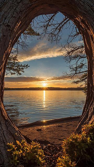 Framing Lake Views With Natural Elements