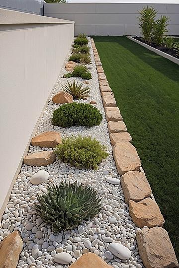 Creating a Modern Linear Garden Bed With Stone Borders