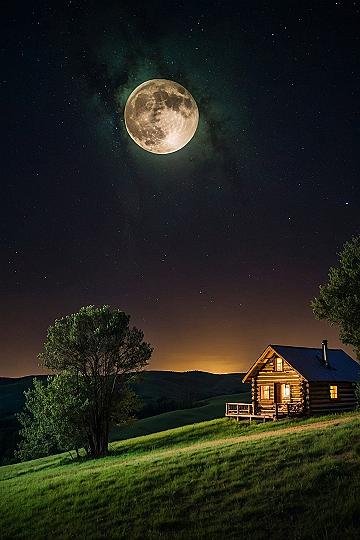 Setting Up Moonlit Cabin Night Sceneries on Your Desktop