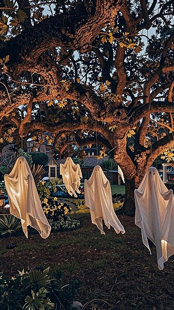 Hanging Ghost Decor Ideas for Trees