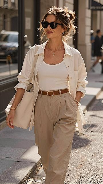 Building a Casual Office Outfit with Neutral Tones