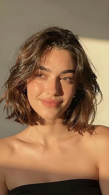 Understanding the Wavy Bob With Soft Bangs